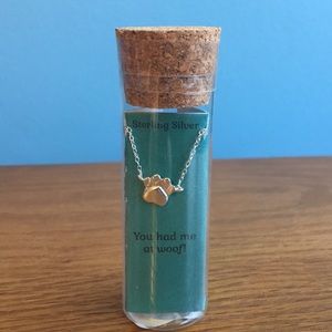 Sterling silver paw necklace